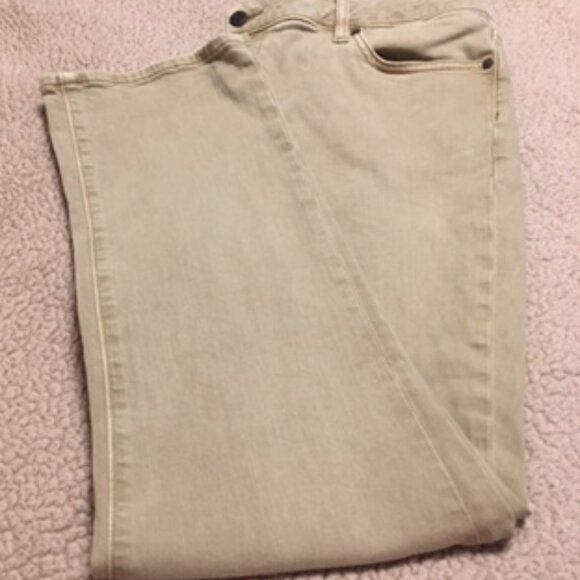 Lands' End Size 16 Petite Stretch Jeans Light Tan - Picture 6 of 10